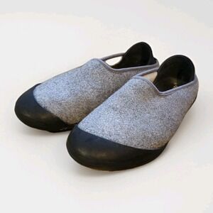 Mahabis Classic Gray Wool Sherpa Slip On Detachable Rubber Sole Slipper Sz 41 10